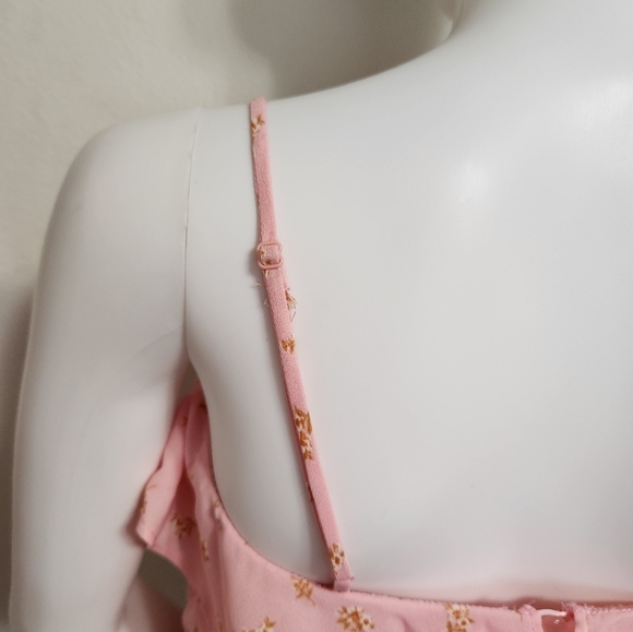 Row A spaghetti strap printed ruffle smocked mini dress size small - Picture 10 of 15